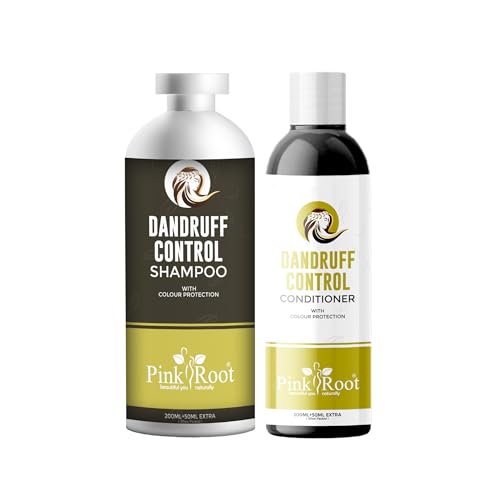 Image of Pink Root Dandruff Control Shampoo 250ml and Conditioner 250ml (Pack of 2) - For Controlling Dandruff, Hair Growth