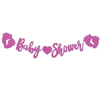 Baby shower banner con arcobaleno e testo Baby shower su sfondo rosa È
