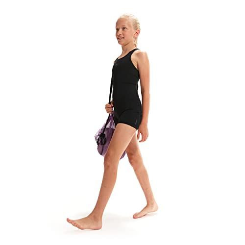 Speedo Mädchen Endurance+ Legsuit Badeanzug, Schwarz, 13-14 Jahre EU