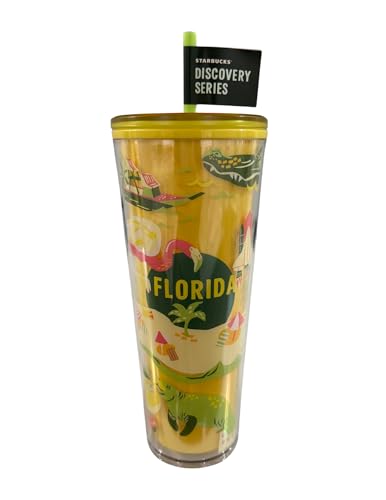 Starbucks Florida Tumbler, Discovery Series, 24 OZ Cold Cup with Straw