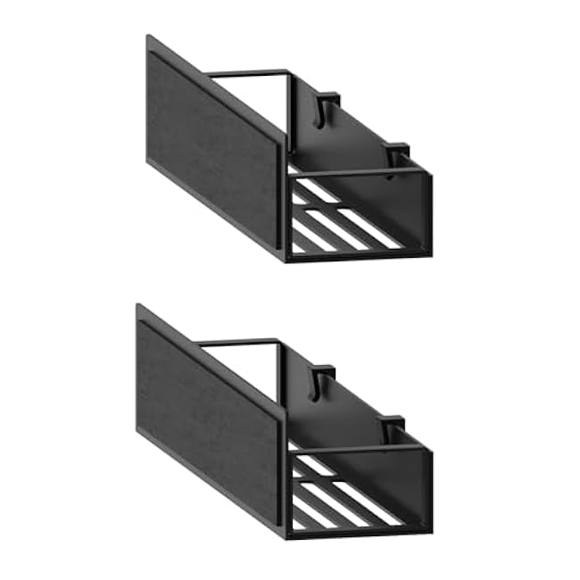 Magnetic Spice Rack Organizer, Strong Hold Space Saving Metal Storage Shelves for Refrigerator, Oven, Kitchen Cabinet, Holds Jars & Cans, 4 Pack, Black