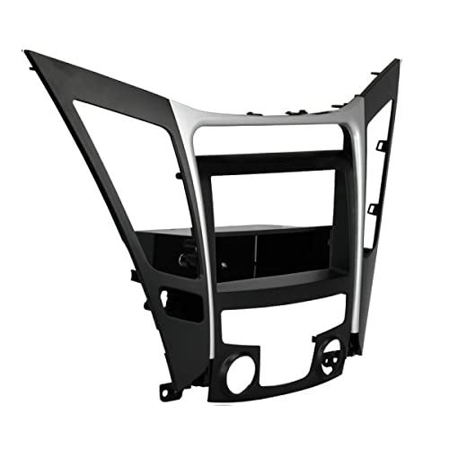 Scosche Hy1625B Double Din & Din+Pocket Dash Kit Compatible With 2011-13 Hyundai Sonata With Standard A/C Controls Black With Silver Trim #TOP3