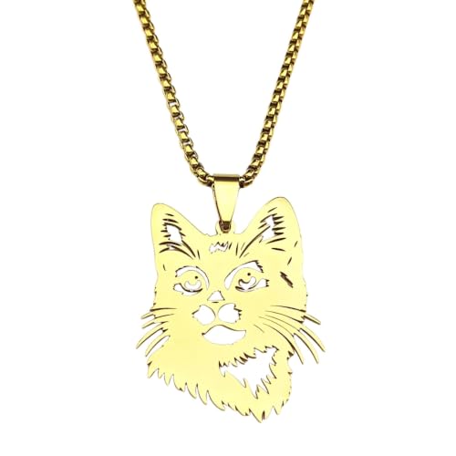 Pendentif tête de chaton en or et argenté, le cadeau familial idéal