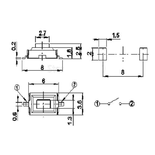 Micro-interrupteurs à bouton-poussoir blanc 3x6x2,5 mm pour la réparation de télécommandes diy - 2