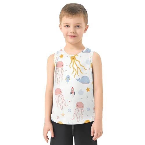 Children Performance Tank Top Quick Dry Boys Workout Sleeveless Shirts Sport Dance Workout Tops Summer Undershirts2