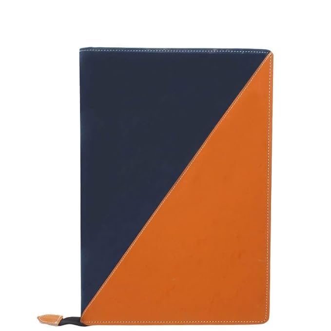Image of ZesTale Leatherette Document File Folder | Multipurpose Professional File Folders for Certificates Holder for Men and Women Set of 1 (Color: Blue and Brown)