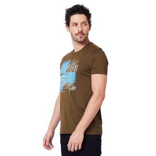 Image of Spykar Men's Slim Fit Round Neck Half Sleeve Solid Casual T-Shirt