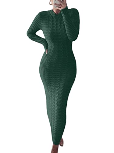 Minetom Pulloverkleid Damen Rundhals Sexy Strickkleid Langarm Pullover...