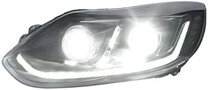 for Focus MK3 2012 2013 2014 Car Styling Dynamic Turn Signal Headlights Front Bi-Xenon Lens Double Beam HID KIT Headlamp Assembly(6000K)(5000K)