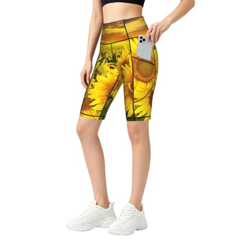 Short de cyclisme pour femme extensible et doux, pantalon de yoga imprimé sport