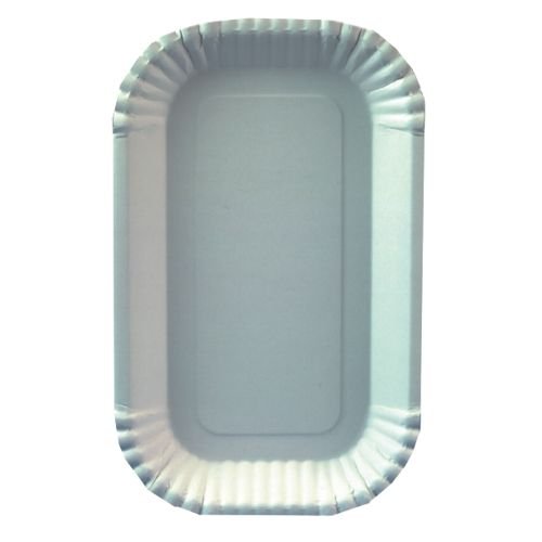 Schalen Pappe eckig 15 x 23 x 2 cm weiss, Kaufmenge 6 x 100 = 600 Stück
