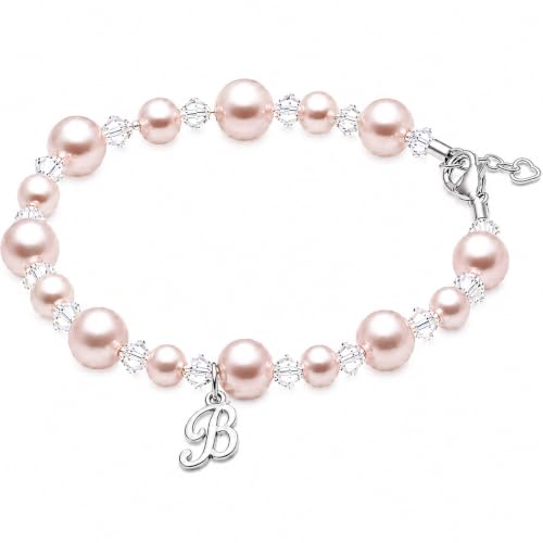 Image of Custom Bracelet Charm Jewelry for Girls Keepsake Baby Gift Initial Letter