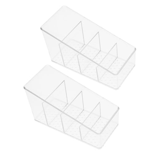 MUCKLILY 2Pcs Compartment Tea Bag Storage Box Compact Organizer for Sugar Packets and Tea Bags Modern Aesthetic Design Easy Portability Smooth Edges for Kitchen and Station Use
