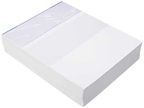 Check O Matic Computer Blank Check Paper - Not Customized 500 Pack - Check On Top And Stub On Bottom - Security Features & Laser Printer Compatible For Home And Business - Sky Blue Premium #TOP3