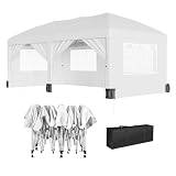 Hipicute 10ft x 20ft Party Tent Outdoor Heavy Duty Wedding Gazebo, Pop Up Canopy Tent with Side Removable Walls & 6 Sandbags, Waterproof Event Tent for Wedding, Parties, Backyard, White