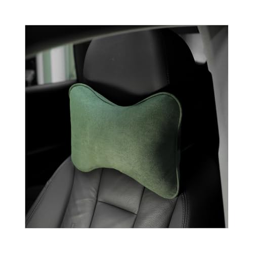 Image of Osilly Car Headrest Pillow, Soft Comfortable Breathable Memory Foam Ergonomic Design Automotive Neck Pillow Cushion with Adjustable Strap for Neck Pain Pressure Relief, Universal Fit(Green)