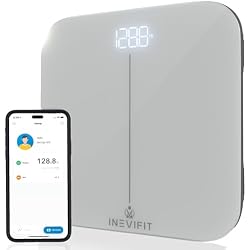 INEVIFIT Smart Premium Bathroom Scale, Highly Accurate Bluetooth Digital Bathroom Body Weight Scale, Precisely Measures Weight & BMI for Unlimited Users