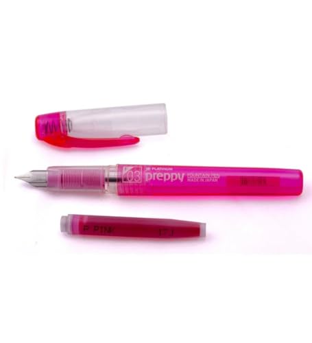Image of PLATINUM Preppy Pink Fountain Pen, Fine Nib, Precision Writing Pen with Smooth Ink Flow.