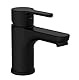 SCHÜTTE 44106 DENVER Waschtischarmatur, Mischbatterie mit Pop-Up Ventil, Einhebelmischer Badezimmer, Wasserhahn Bad für das Waschbecken, Schwarz matt
