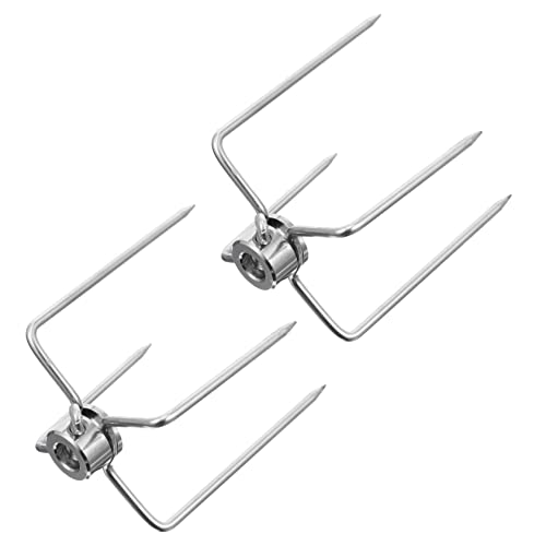 Levemolo Versatile Barbecue Forks 2pcs Stainless Steel BBQ Stick for Meat Skewers