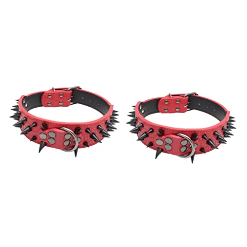 Ipetboom 2 Peças Coleira De Cachorro Pu Coleira De Cachorro Pu Coleira De Cachorro Ajustável Corda C