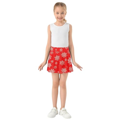 Tennis Skirts Toddler Snowflakes Red Girls Skorts Athletic Shorts Colored Teen Skirt 4t3