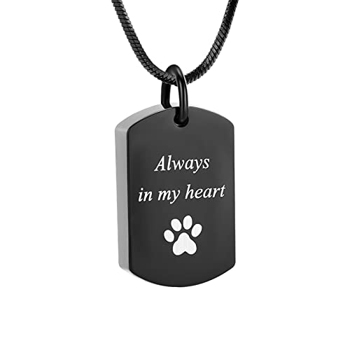 Minicremation Cremation Jewelry Urn Necklace for Ashes Paw Print Memorial Pendant Made of 316L Stainless Steel