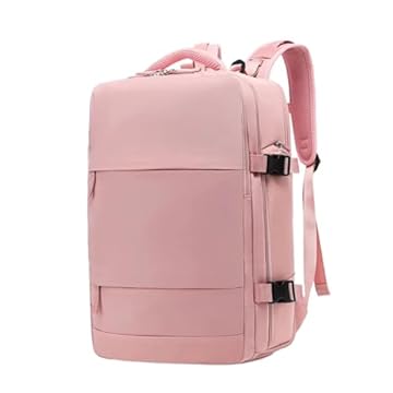 Mochila Executiva de Viagem Grande, Compacta Super Reforçada Mochila Para Notebook, Mala de Mão com USB Unissex Moderna PREMIUM Appari (Rosa)