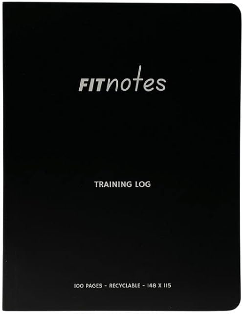 Fitnotes Training Log - Gym, Calisthenics, Bodybuilding, Powerlifting - A6, 100 Pages, 100% Recyclable, Black