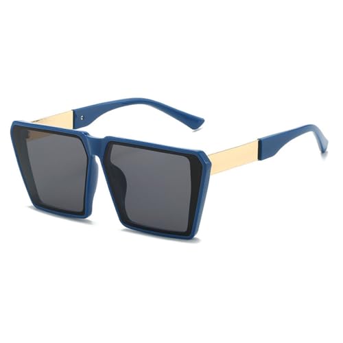 Lunettes de soleil carrées surdimensionnées UV400 pour look punk et voyage en plein air