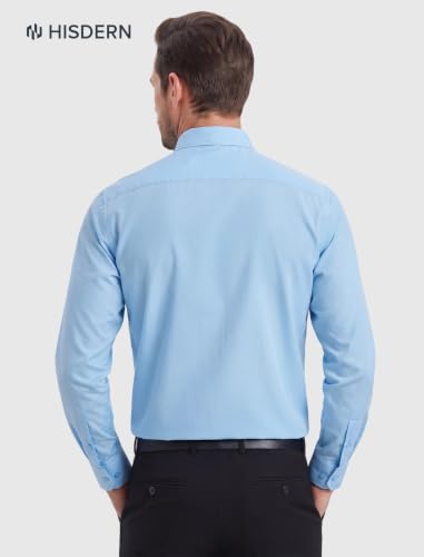 Image of HISDERN Mens Dress Shirt with Tie Pocket Square Set Classic Button Down Shirt Matching Tie Long Sleeve Shirts