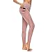 Produktbild Damen Leggings mit Handytasche,KUDICO Blickdicht Lange Yoga Hose Stretch Hohe Taille Sporthose Fitnesshose Training Tights Laufhose (Rosa,XL)