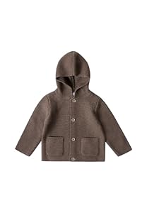 Stellou & friends CardiganStrickjacke für Baby & Kleinkind mit Knöpfen in HolzOptik, Mädchen & Jungen Hochwertige Kleidung aus 100% Baumwolle, Perfekt für Herbst & Winter 74/80 Hellbraun