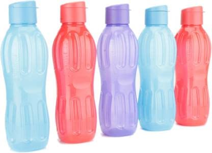 Signoraware FlipTop Aqua Bottle 1000 ml Pack of 5 (Multicolor)