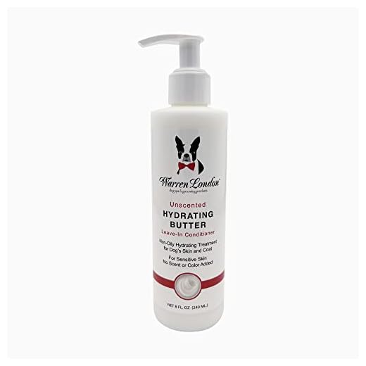 Warren London Hydrating Butter Leave in Pet Conditioner for Dogs | Lotion for Skin and Coat | Aloe Puppy & Dog Conditioner for Hair Detangler, Dry Skin, & Dandruff | Unscented 8oz
