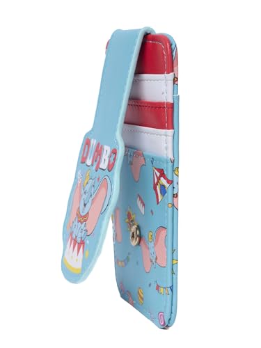Image of Disney Dumbo Card Holder Women Slim Wallet Blue Grey | Small