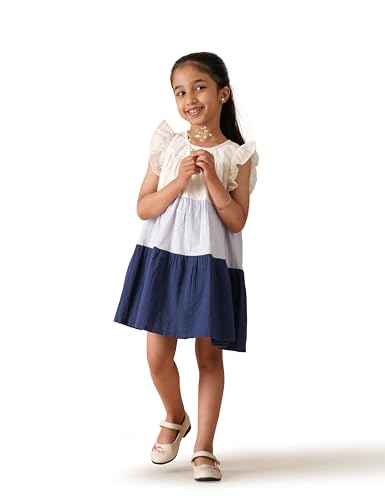 Image of Amazon Brand - Symbol Kids Knee Length Tiered A-Line Dress