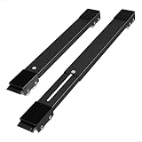 TechTrends Suporte Móvel Com Rodinhas Reforçado Base Ajustável Para Geladeira, Máquina De Lavar, Fogão e Móveis Resistente Até 200kg Com Trava De Segurança e Freios (Preto, Ajustavel)