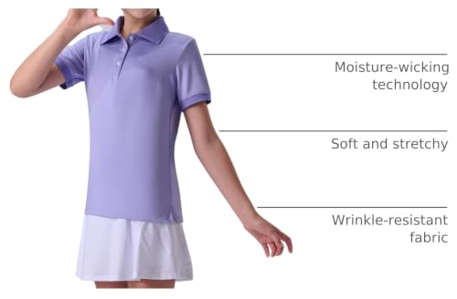 Image of Liberty Pro 3 Pack Youth Girls Short Sleeve Golf Polo Shirts