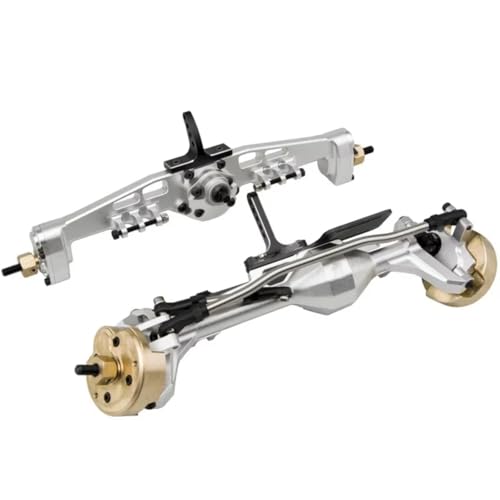 RC Hinterachse Kompatibel Mit Axial Für SCX10 II Für Redcat GEN8 EX86100 1/10 RC Crawler Autoteile Metall Komplettes Portalachsenset Vorne Hinten(Silver,1Set)