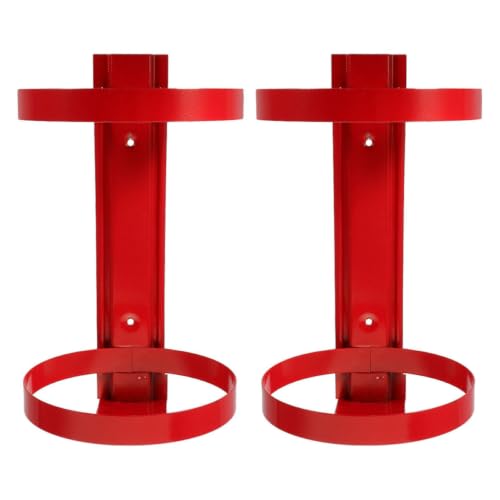 Soporte de pared para extintor WOONEKY de hierro rojo, pack de 2 piezas para casa