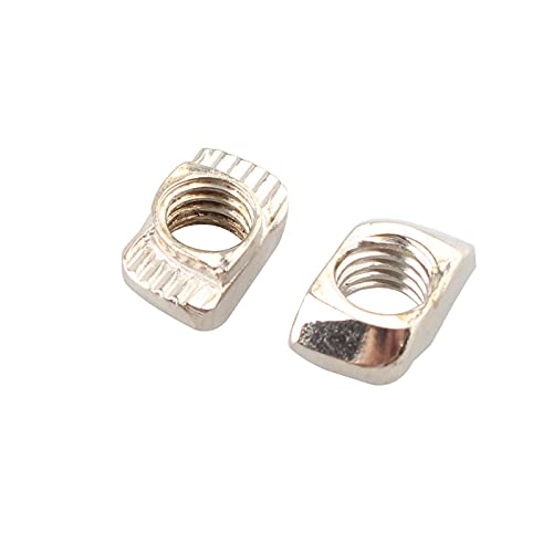 HALJIA 100PCS M5 T Slot Nuts, Carbon Steel Nickel-plated T-Nut M5 for 2020 Series Aluminum Extrusion Profile - Image 4