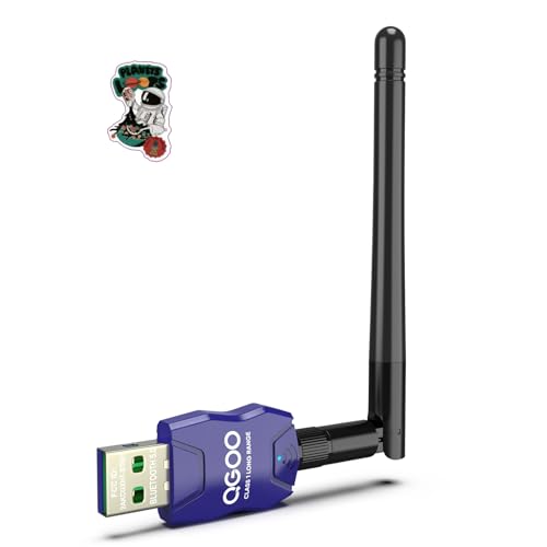 Class 1 Long Range Bluetooth Adapter for PC, QGOO USB Bluetooth Adapter for PC 5.3+EDR, Bluetooth Dongle Bluetooth Receiver Support Windows10/8.1/8/7?blue-163?