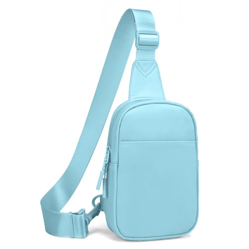 Small Sling Bag for Women Men Two-Way Zipper Crossbody Bag Fanny Pack Lightweight Chest Bag for Outdoors