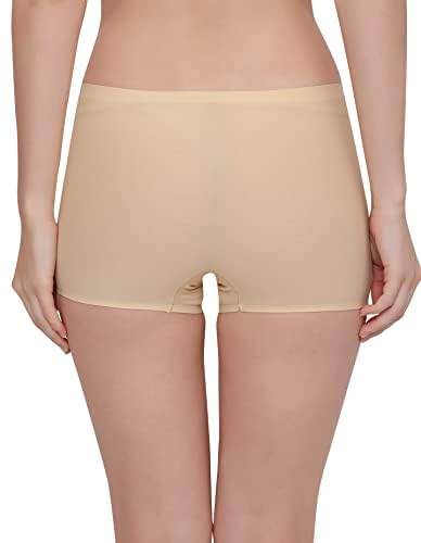 Image of LOURYN KOULYN Women's Ice Silk Seamless Boyshort Panty, (Pack of 3 Panty)