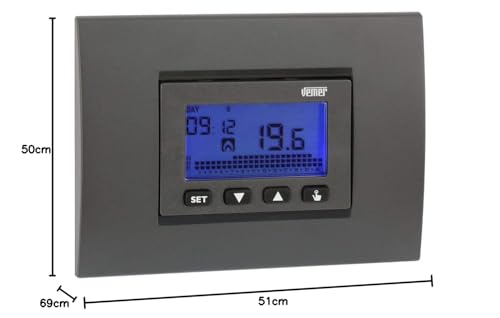 Vemer VE431300 Dafne - Cronotermostato Digitale Da Incasso, Programmazione Settimanale, Alimentazione 230V, Bianco E Grigio Antracite - 4