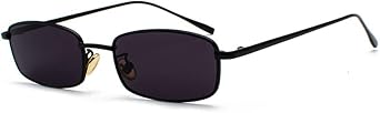 Retro Rectangle Sunglasses Vintage Slim Metal Frame Rectangular Sun Glasses Women Men Narrow Square Eyewear