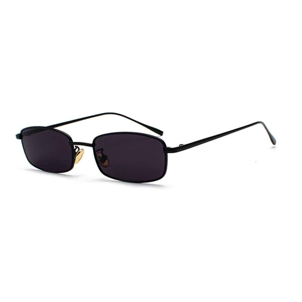 RUNHUIS Retro Rectangle Sunglasses Vintage Slim Metal Frame Rectangular Sun Glasses Women Men Narrow Square Eyewear
