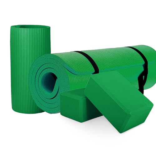 Image of BalanceFrom GoCloud All-Purpose 1-Inch Extra Thick High Density Anti-Tear Exercise Yoga Mat with Carrying Strap