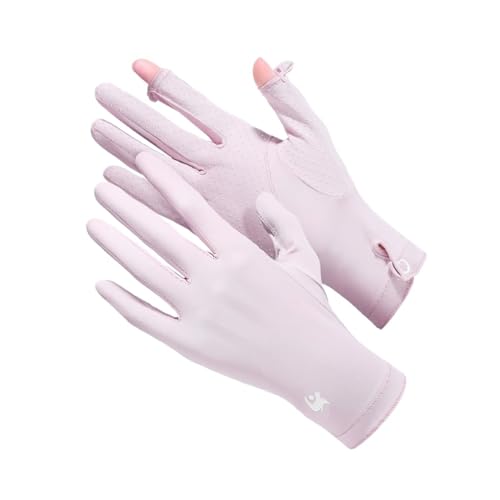 Image of PALAY Sun Protection Gloves for Women - Non-Slip Touch Screen, Breathable Ice Silk Cooling, Summer Outdoor Full Finger With Snap Button Closure for Cycling, Driving, Fishing